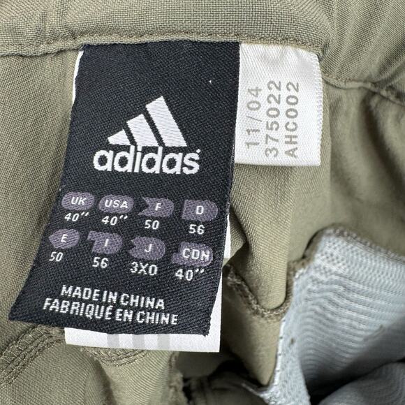 Vintage Adidas Hiking Shorts Men's Size 40 Olive Green Adjustable Waist - Picture 6 of 10